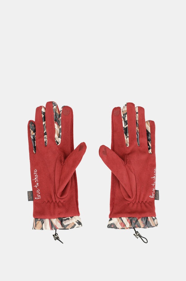 Guantes de terciopelo burdeos Anekke