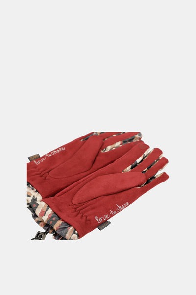 Guantes de terciopelo burdeos Anekke
