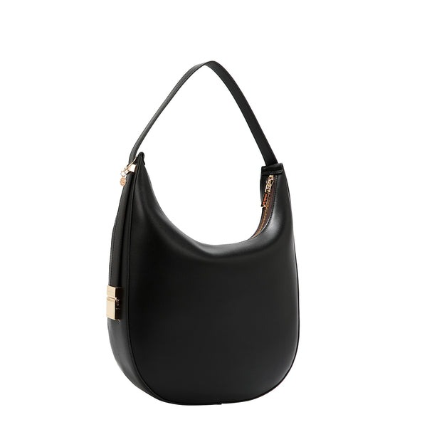 Bolso Hobo de Cuero Vegano con Recorte Láser y Diseño Geométrico