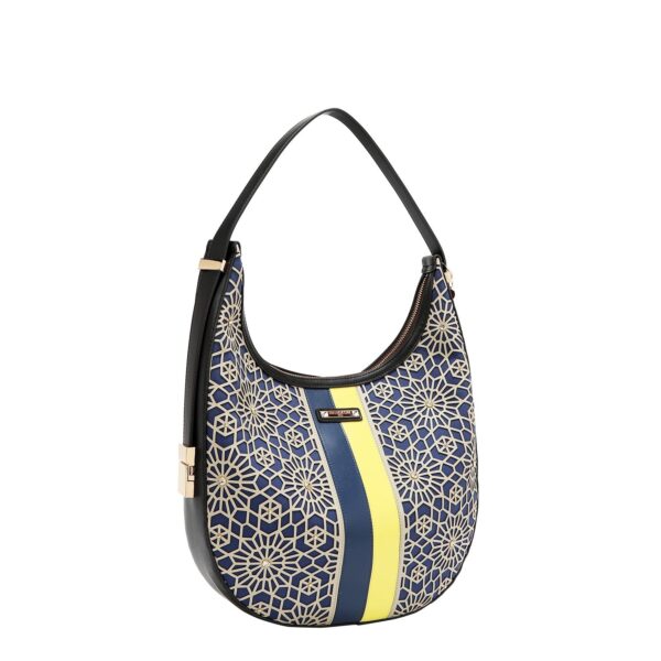 Bolso Hobo de Cuero Vegano con Recorte Láser y Diseño Geométrico