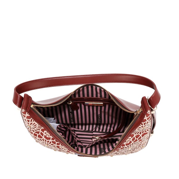 Bolso Hobo de Cuero Vegano con Recorte Láser y Diseño Geométrico